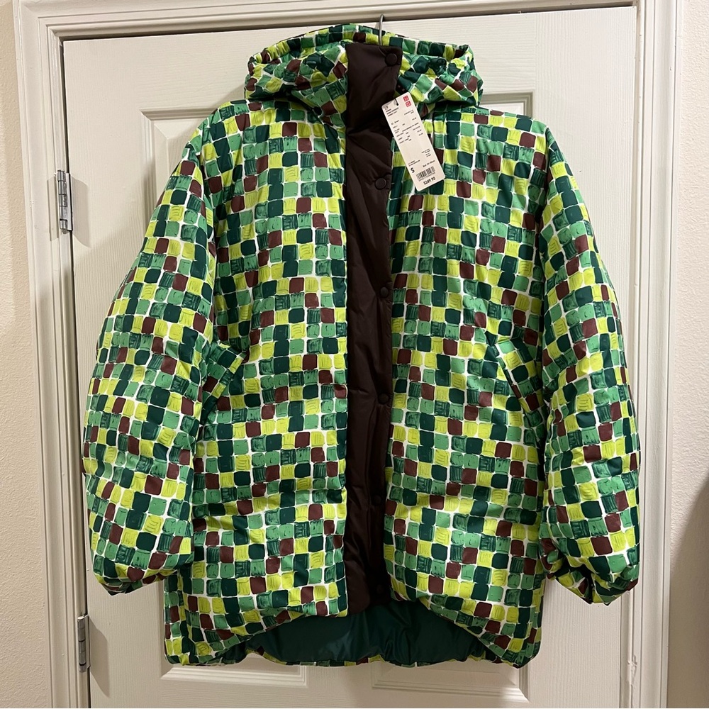 Uniqlo x Marni Down Oversized Hooded Coat Green NWT size Small